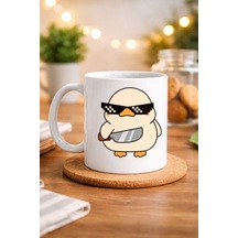 Deal With It Havalı Ördek Tasarımlı Porselen Kupa Model 80 Eğlenceli, Mizahi & Hediyelik Kahve K