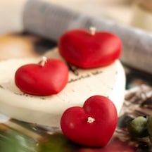 Vıp Dekor Düğün Mumları Heart Red Floating Water Candle 24 Adet Kırmızı Su Mumu Suda Yüzen Mum