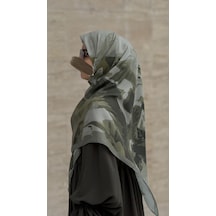 Qalortex Scarf Pamuklu Soft Erva Desen Eşarp-çağla Çağla