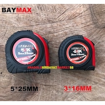 Baymax Çelik Şerit Metre 5 Metre 25 MM 3 Metre Ölçüm Metresi