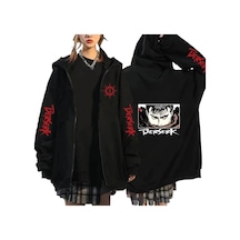 Tarzsokak Berserk Anime Fermuarlı Hoodie Model 101 12284 Siyah
