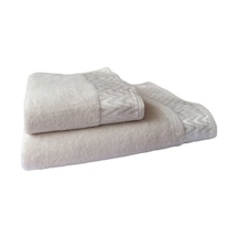 Vera Plaj Boy Banyo Havlu Seti- 70x150 Cm+50x80 Cm Bej