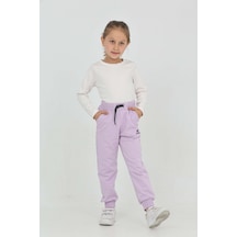 Toontoy Kız Çocuk Taç Nakışlı Eşofman Alt Lila