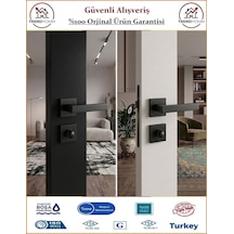Trendhomm Lama Rozetli İç Kapı Kolu - Mat Siyah - Wc Banyo