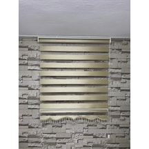 Krem Renk Bambu Zebra Perde (Etek Boncuklu)