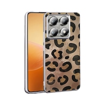 Xiaomi 14t Pro Kılıf Parlak Desenli İnce Tasarım Mep Kapak Gold Leopar