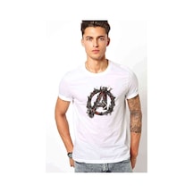 Avengers Logo Baskılı Beyaz Erkek Tshirt (530986119)