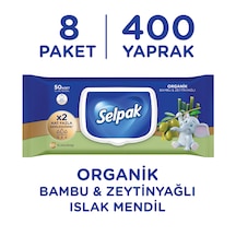 Selpak Organik Bambu Özlü&Organik Zeytinyağlı Islak Mendil 8'li
