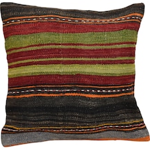 Zehra Abla Halı Yeni El Dokuma Dekoratif Kilim Kırlent Yastık Kılıfı 6762 Çok Renkli