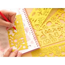 3d Baskı Günlük Nesneler Ve Emoji Çizim Şablonu - Çoklu Desen Kalıbı - Sarı