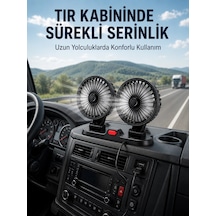 Hubrendy Tekno Çift Başlıklı Araç İçi Usb Vantilatör Soğutucu Fan
