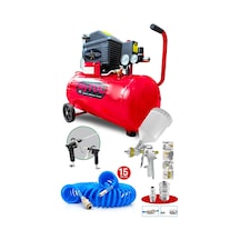 En Çok Tercih Edilen 2hp 50 Litre 8bar Hava Kompresörü Boya Tabancası ,15mt Spiral Hortum Boya Set
