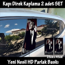 Mustafa Kemal Ata Folyo - 2kapı İçin 2adet Sticker Kaplama - Tuning Modifiye