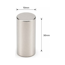 5 Adet - 10x30 Mm Neodyum Mıknatıs Neodim Magnet Yuvarlak