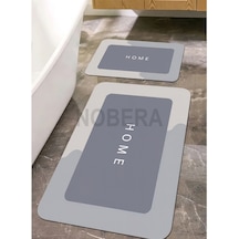 2'li Ultra Emici Kaymaz Banyo Paspası Seti 40x60 Cm & 50x70 Cm Gri