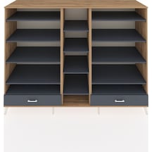 Kronos Dolap 14 Raflı 2 Çekmeceli 220x59x163 Çam-antrasit Çam-antrasit