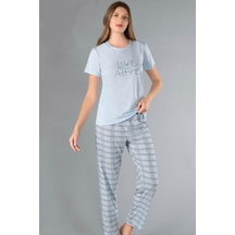 Alperi Kısa Kol Pijama Takımı 780-40 Mavi