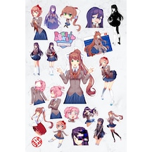Doki Doki Literature Club Ddlc Video Oyun Anime Sticker Paketi 20 Adet Çok Renkli