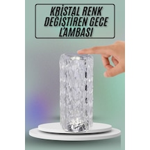Masa Ve Gece Lambası Şık Ve Dayanıklı Sensörlü Şarjlı Kristal Lamba Beyaz