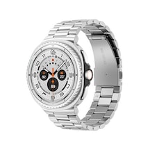 Samsung Galaxy Watch 8 40mm /watch 8 44mm / Classic 46mm Uyumlu Paslanmaz Çelik Metal Baklalı Kordon