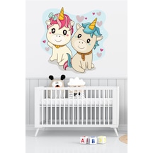 Baby Unicornlar Çocuk Odası Duvar Sticker 50x50 Cm