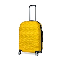 Reymond Luggage Piramit Desen ABS Seyahat Valizi, Canyon Serisi,  Sarı - Orta Boy Sarı