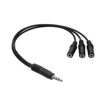 3.5 Mm Aux To 3 X 3.5 Mm Dişi Aux - 5 + 1 Ses Sistemi Kablosu - 3.5 Mm Stereo Aux Ve 3 X 3.5 Mm Dişi