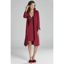 Pierre Cardin P5040 Bayan Penye 6'lı Gelin Çeyiz Seti Bordo