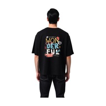 Paybuy Erkek Oversize Kaykay Spor Baskılı Tişört Yaz Motivasyon Temalı R Siyah