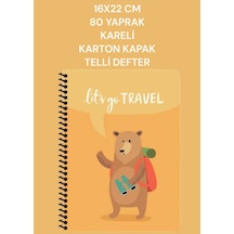 16x22 Cm 80 Yaprak Kareli Karton Kapak Telli Defter Gezginler Keskin Color Sarı