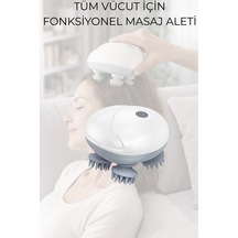 3d Saç Derisi Masaj Aleti 360 Döner Başlıklı 96 Yoğurma Noktası Şarj Edilebilir Çıkarılabilir Ve Yıkanabilir Beyaz