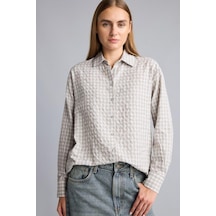 Defacto Regular Fit Klasik Yaka Kareli Flanel Uzun Kollu Gömlek F9082ax26augr294 Gri-gr294