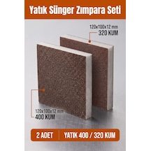 320 - 400 Kum Sünger Zımpara Seti 120x100x12 Mm Yatık El Zımparası 2 Adet