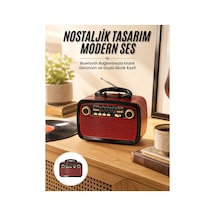 Nostalji Radyo Bluetooth Hoparlör Usb-sd Kart Giriş Led Fener Işıklı Bataryalı Pilli Yeni Nesil Renkli