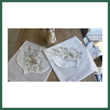 Bezos Fransız Güpürlü Zarf Bohça 50x50 Cm Nişan Bohçası Söz Bohçası 3 Boyutlu Tekli Bohça Bzs01