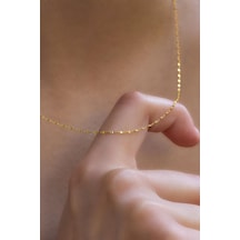 Bayar Gold 14 Ayar Altın İnce Aynalı Kolye 1 Mm Sarı Altın