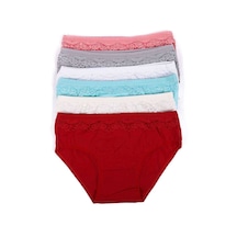 6 Adet Kız Çocuk Dantelli Kız Bikini 408 Çok Renkli