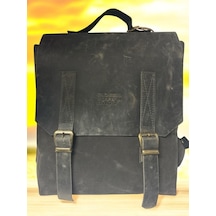 Old Cotton Cargo Vintage Kanvas Su Geçirmez Design Unisex Laptop Bölmeli Gezi Okul Seyahat Kamp Sırt Çantası 29x35cm Gri - Siyah