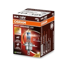 Osram H4 Nıght Breaker 220% Daha Güçlü Işık 1adet , 12v, 60/55w Karton Kutu Enerji Sınıfı A