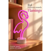 Pembe Işıklı Flamingo Led Lamba Masaüstü Dekoratif Çok Renkli