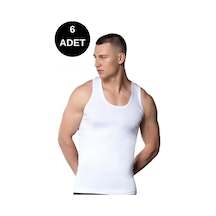 Gümüş 3001 Erkek Klasik Penye Atlet 6'lı Paket-beyaz