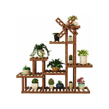 Alandekor Eskitme Ahşap Dekoratif Çiçeklik Saksılık Balkon Bahçe Standı (449232808) Ceviz