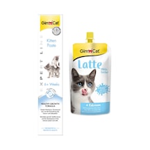 Gimcat ﻿Milk Latte Pouch Kedi Sütü 200 ML + Kitten Paste Kalsiyum Yavru Kedi Vitamin Macunu 50 G