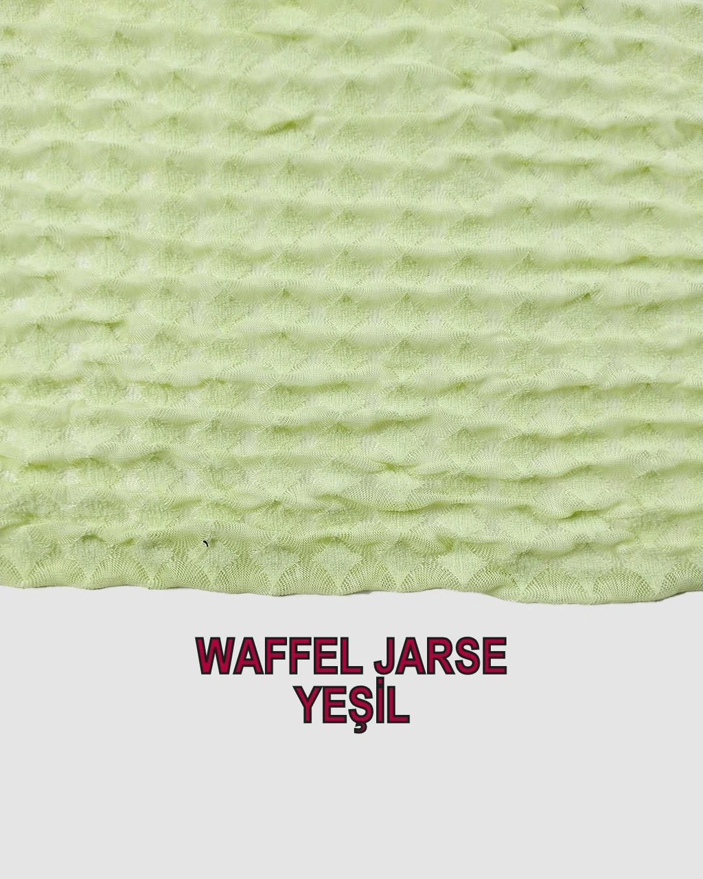 Waffle Jarse Açık Yeşil Renkte Tek En En 90 Cm X Boy 285 Cm -3035