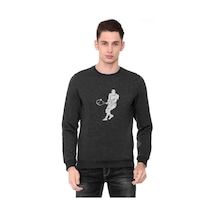 Silhouette Tennis Baskılı Füme Antrasit Erkek Örme Sweatshirt