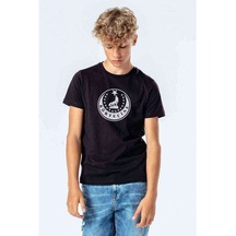 Börtecine Logo Baskılı Unisex Çocuk Siyah Tshirt