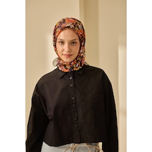 Silk Home Soft Eşarp 73090-02 Siyah, Turuncu, Yeşil, Saks