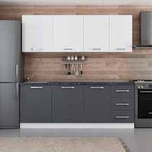 Minar 215 Cm Mutfak Dolabı Beyaz Antrasit 215-a2