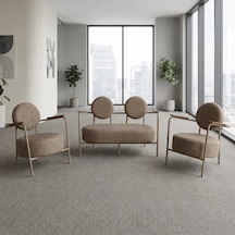 Venüs 2+1+1 Soft Kumaş Ofis & Büro İş Yeri Bekleme Koltuğu Takımı Cappuccino Metal İskelet - Cappuccino Bej Cappucino