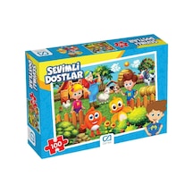 Sevimli Dostlar Lisanslı 100 Parça 34x24cm Çocuk Puzzle Yapboz Serisi Standart